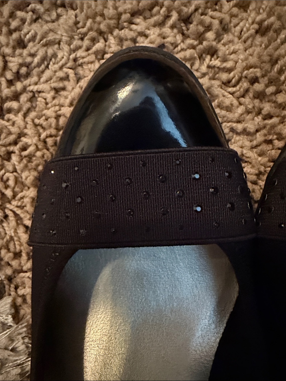 Anne Klein Sport Black Wedge Dress Shoes with Studded Patent Toe - Picture 8 of 10